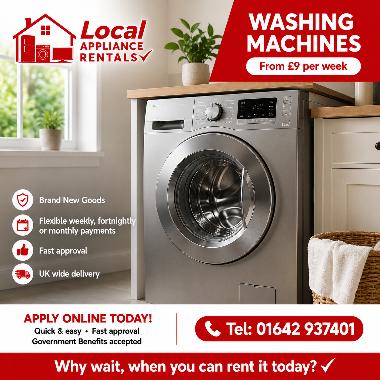 Washing machines rental promotional image